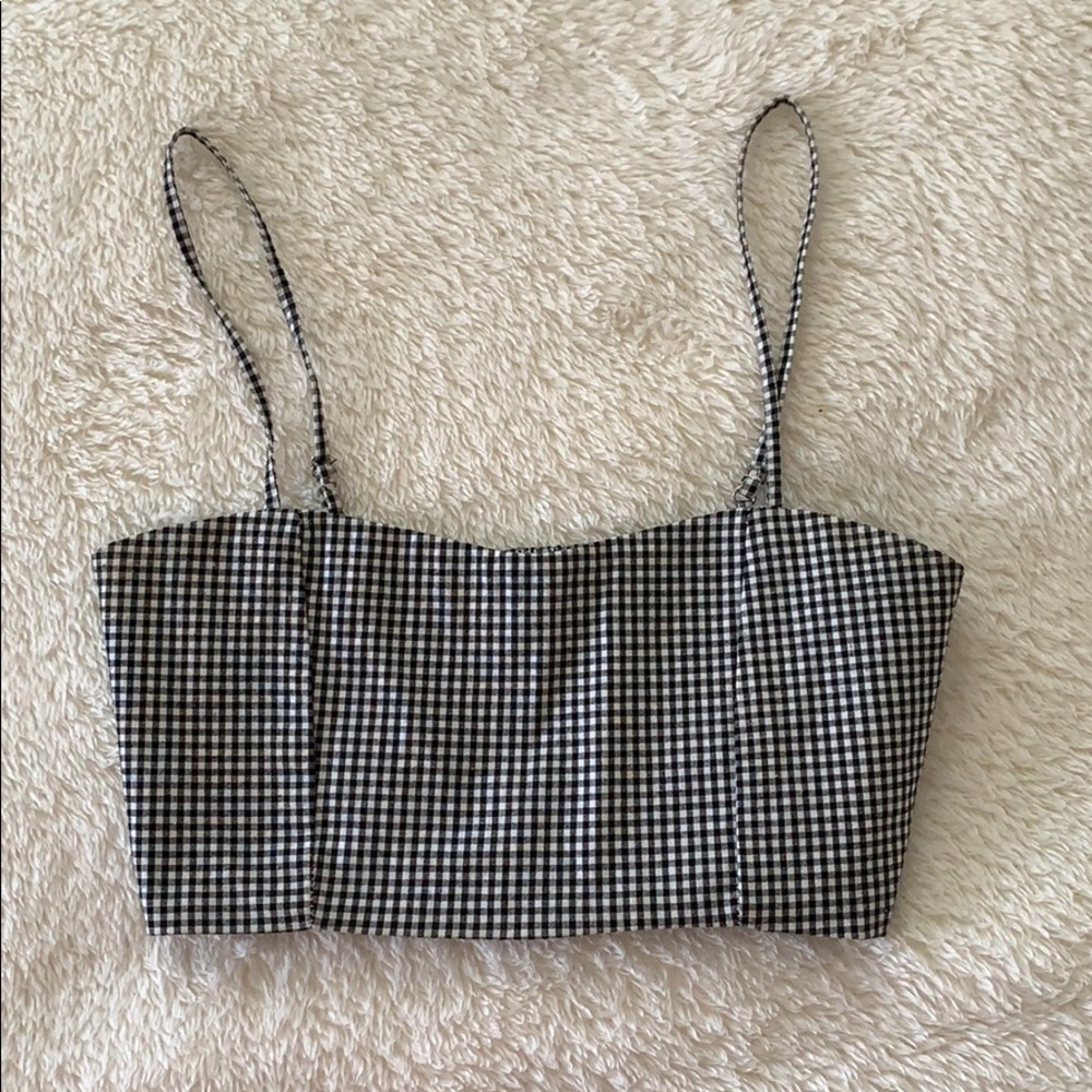 Black and white checkered crop top